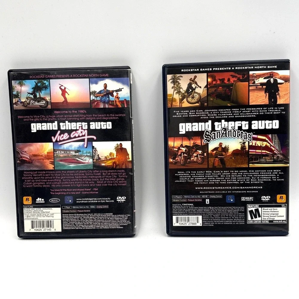 Grand Theft Auto GTA Vice City & San Andreas PS2 Bundle Greatest Hits